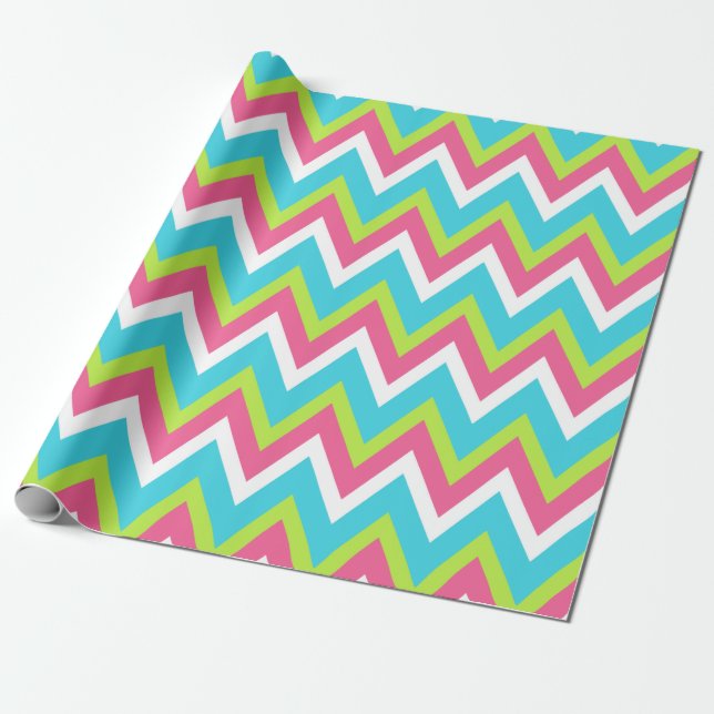 Papier Cadeau Papier d'enveloppement arc-en-ciel turquoise brill (Déroulé)