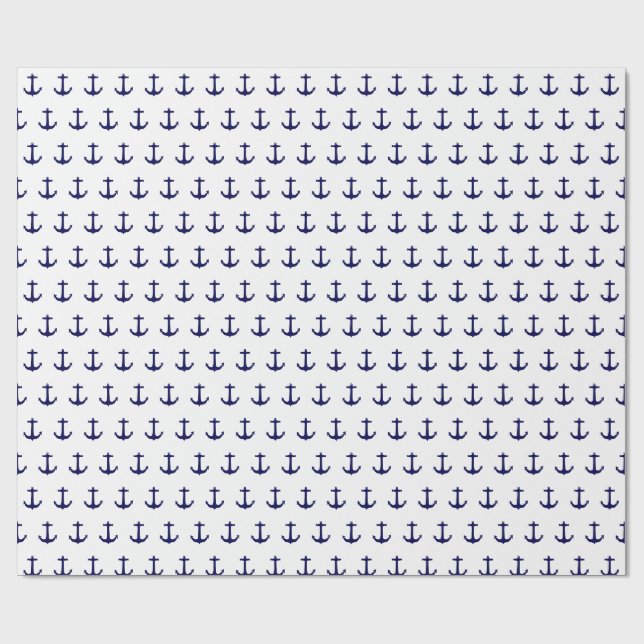 Papier Cadeau Papier d'enveloppement avec ancrage bleu marine (Plat)