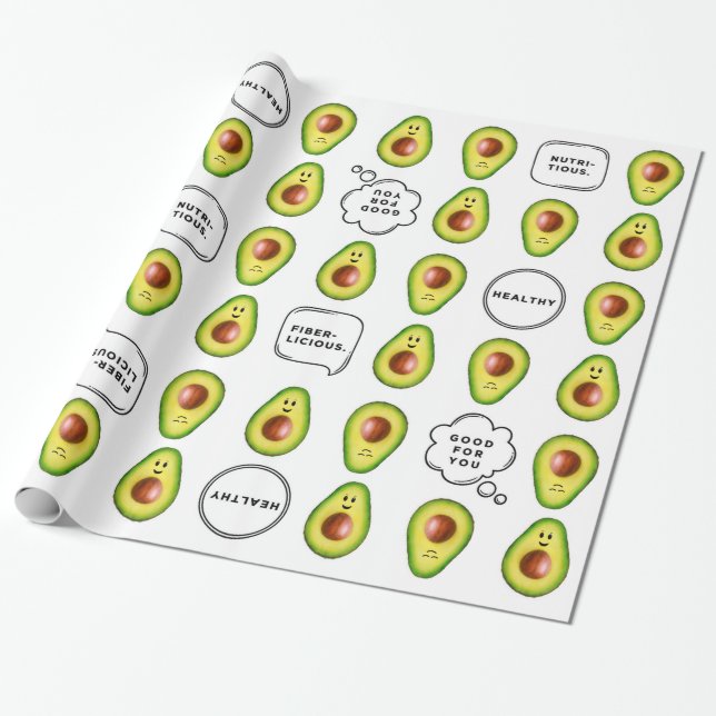 Papier Cadeau Papier d'enveloppement Avocado de 30 po x 6 pi (Déroulé)