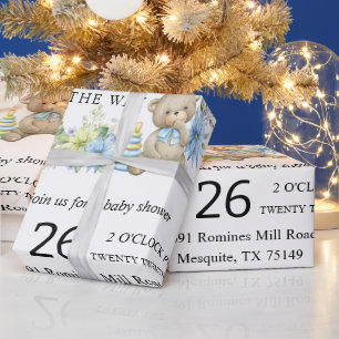 Papier Cadeau Papier d'enveloppement Baby shower Ours En Teddy