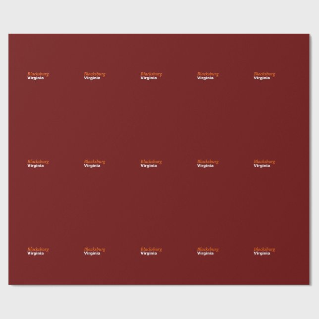 Papier Cadeau Papier d'enveloppement Blacksburg, Virginie (Plat)