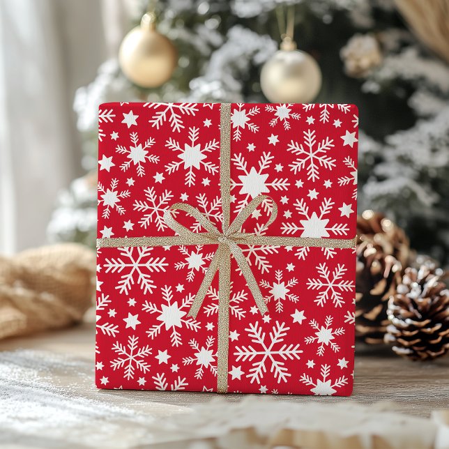 Papier Cadeau Papier d'enveloppement blanc et rouge (Créateur téléchargé)