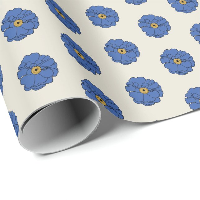 Papier Cadeau Papier d'enveloppement bleu super (Coin rond)