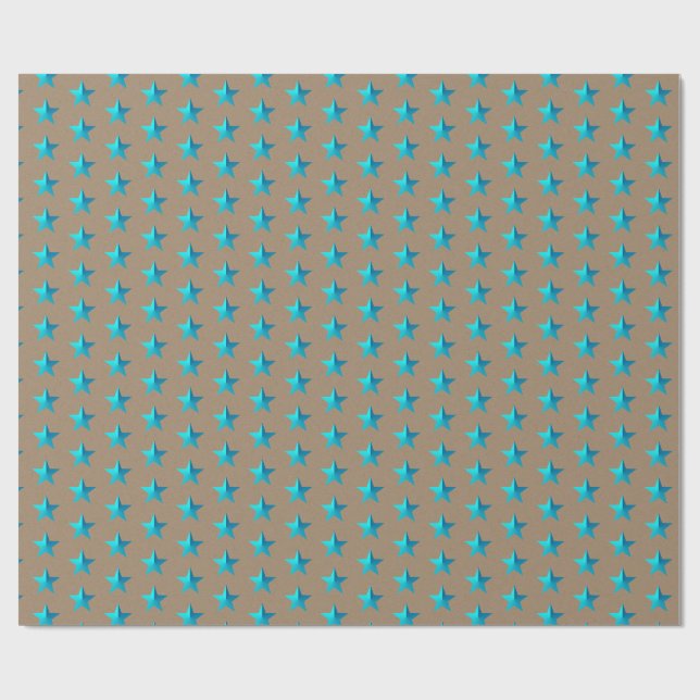 Papier Cadeau Papier d'enveloppement bleu turquoise rustique Kra (Plat)