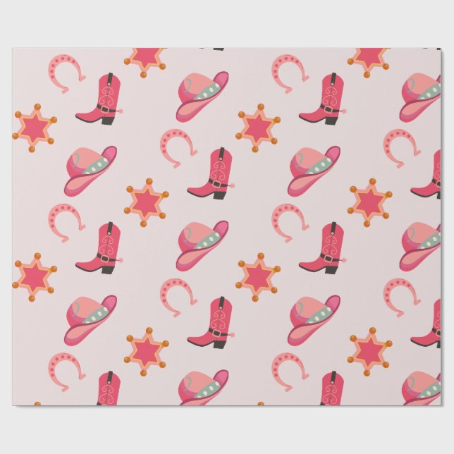 Papier Cadeau Papier d'enveloppement brun brun de cowboy de l'Ou (Plat)