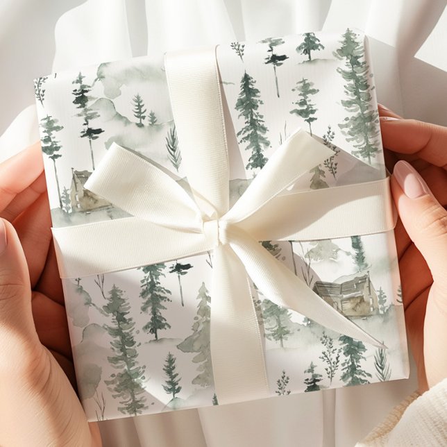 Papier Cadeau Papier d'enveloppement Cabine rustique (Créateur téléchargé)
