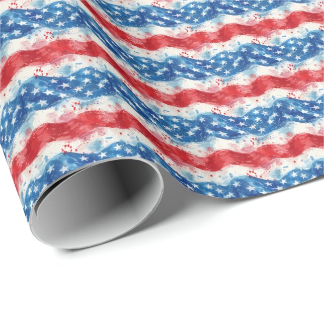 Papier Cadeau Papier d'enveloppement cadeau Patriotic USA (Coin rond)