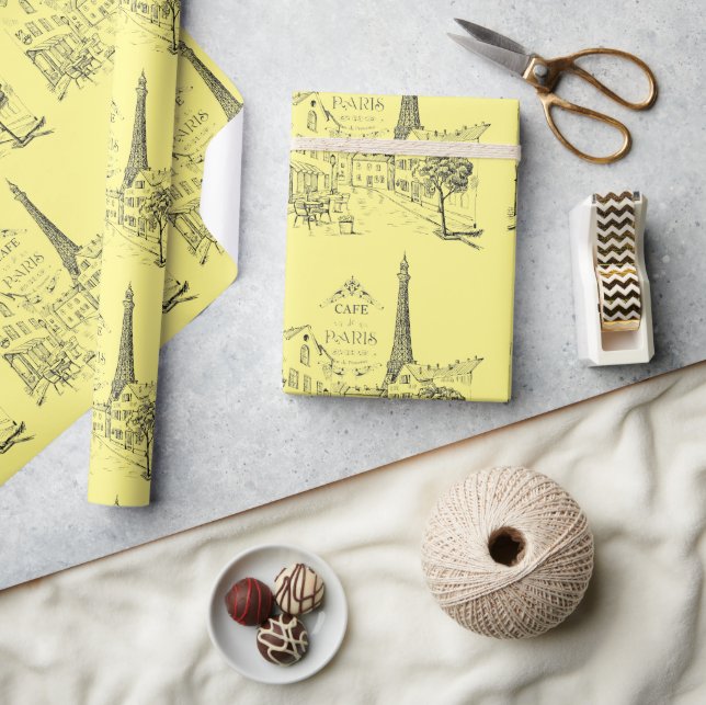 Papier Cadeau Papier d'enveloppement Cafe Paris (Artisanat)