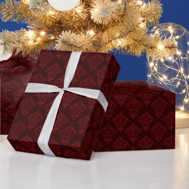 Papier Cadeau Papier d'enveloppement Chic Bourgogne et Rouge Dam (Vacances)