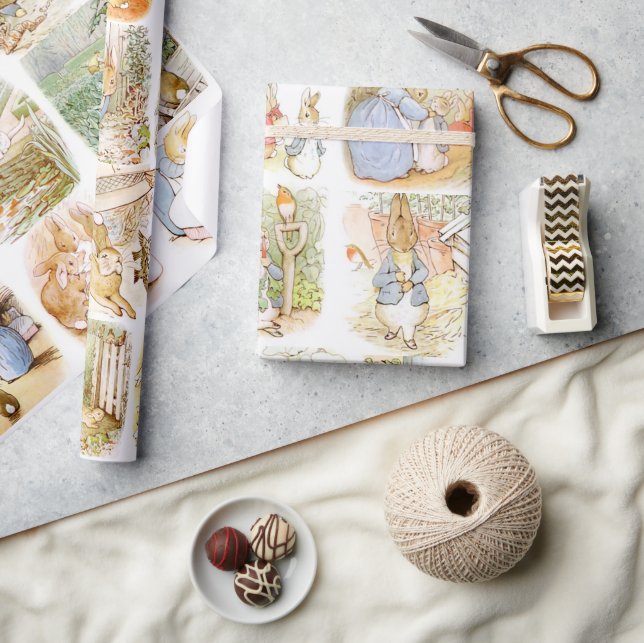 Papier Cadeau Papier d'enveloppement classique Pierre le lapin (Artisanat)