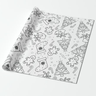 Papier Cadeau Papier d'enveloppement colorant Festive Noël