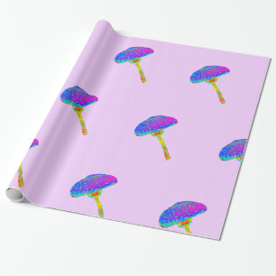 Papier Cadeau Papier d'enveloppement coloré de champignons
