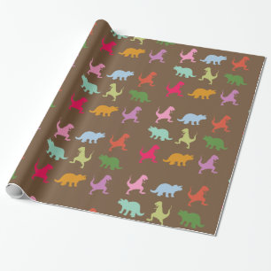 Papier Cadeau Papier d'enveloppement coloré de dinosaures