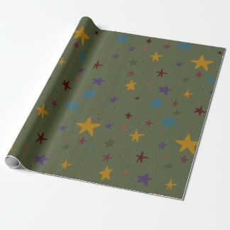 Papier Cadeau Papier d'enveloppement couleur étoile vert