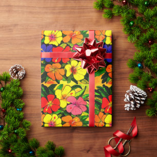 Papier Cadeau Papier d'enveloppement couleur Hibiscus