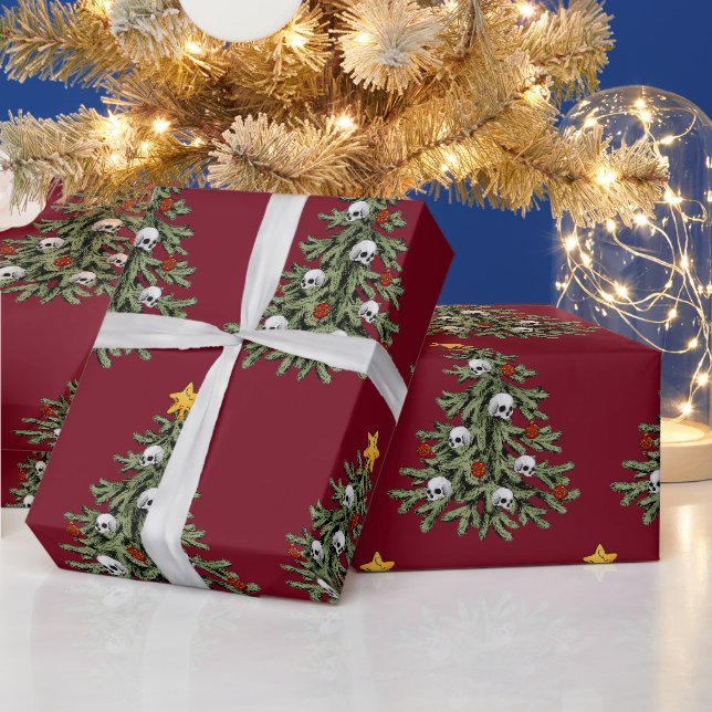 Papier Cadeau Papier d'enveloppement crânien déplaisant Arbre de (Vacances)