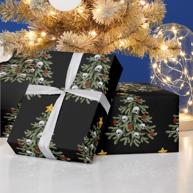 Papier Cadeau Papier d'enveloppement crânien déplaisant Arbre de (Vacances)