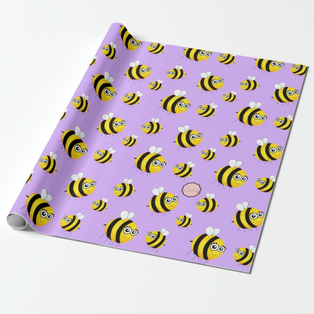 Papier Cadeau Papier d'enveloppement d'abeille (Déroulé)