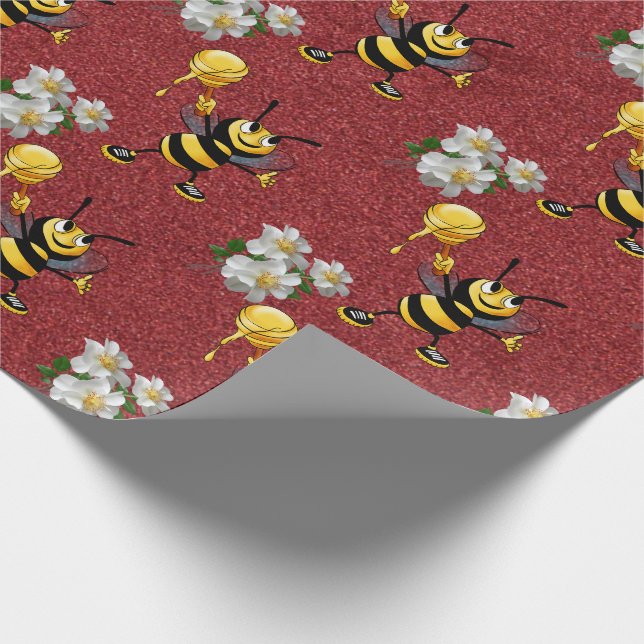 Papier Cadeau Papier d'enveloppement d'abeilles (Coin)