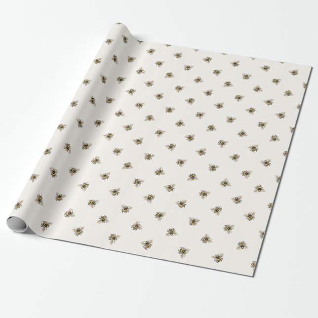 Papier Cadeau Papier d'enveloppement d'abeilles de miel (Déroulé)