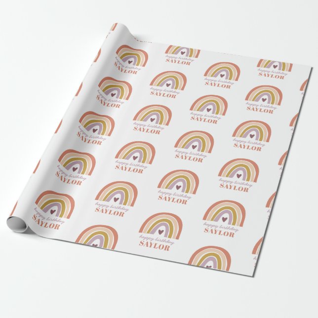 Papier Cadeau Papier d'enveloppement d'anniversaire pourpre de l (Déroulé)