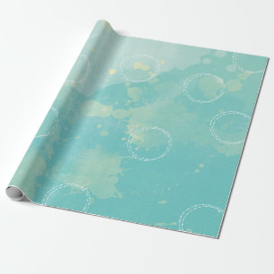 Papier Cadeau Papier d'enveloppement d'aquarelle bleu Aqua