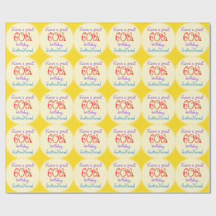 Papier Cadeau Papier d'enveloppement de 60e anniversaire