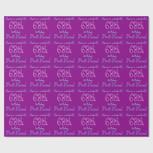 Papier Cadeau Papier d'enveloppement de 68e anniversaire amoureu (Plat)
