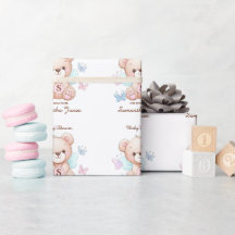 Papier d'enveloppement de Baby shower personnalisé