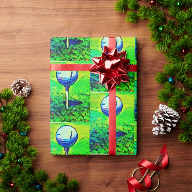 Papier Cadeau Papier d'enveloppement de balle de golf (Cadeau de vacances)