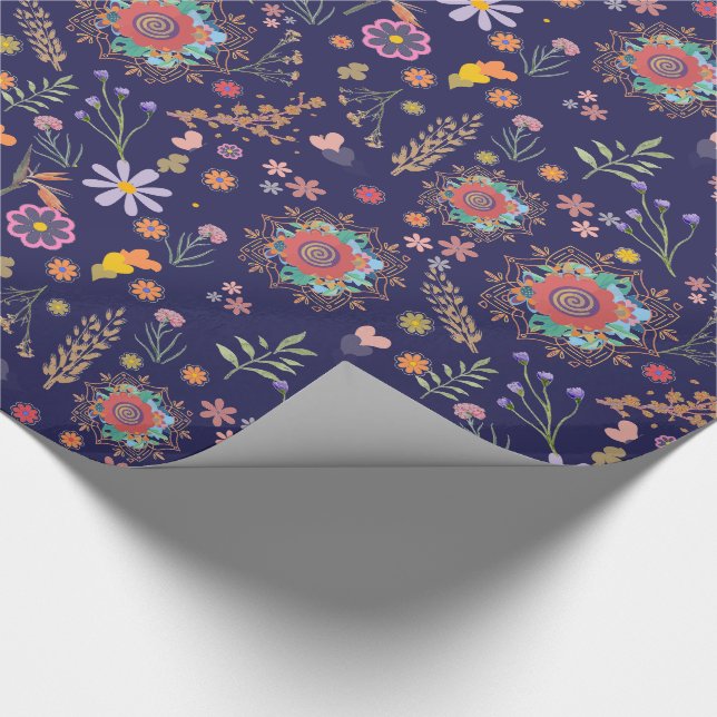 Papier Cadeau Papier d'enveloppement de beauté botanique motif f (Coin)