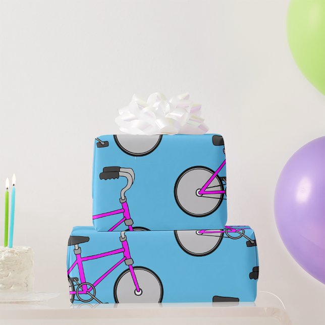 Papier Cadeau Papier d'enveloppement de bicyclette rose (Créateur téléchargé)