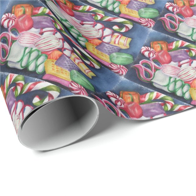 Papier Cadeau Papier d'enveloppement de bonbons de Noël (Coin rond)