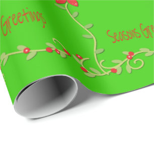 Papier Cadeau Papier d'enveloppement de Bonnes Fêtes florales ve