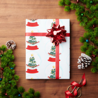 Papier Cadeau Papier d'enveloppement de boule de neige de Noël