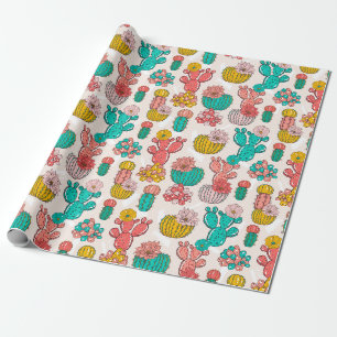 Papier Cadeau Papier d'enveloppement de cactus