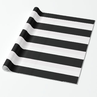 Papier Cadeau Papier d'enveloppement de cadeaux rayé noir et bla
