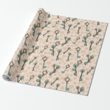 Papier d'enveloppement de cadeaux romantique pour 