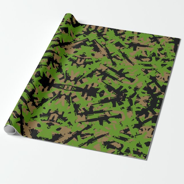 Papier Cadeau Papier d'enveloppement de camouflage AR-15 (Déroulé)