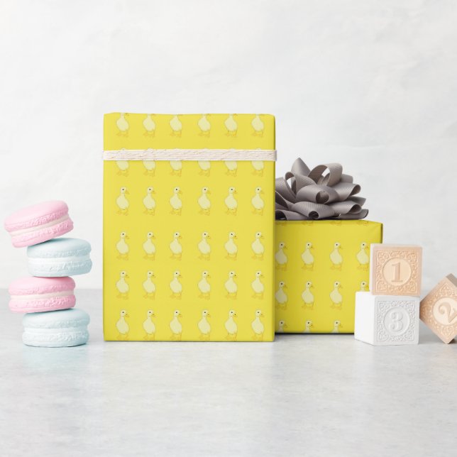Papier Cadeau Papier d'enveloppement de canard jaune mignon (Baby Shower)