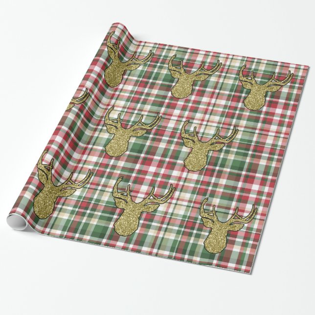 Papier Cadeau Papier d'enveloppement de cerfs de tarte de Noël X (Déroulé)