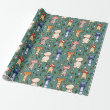 Papier d'enveloppement de champignons adorable