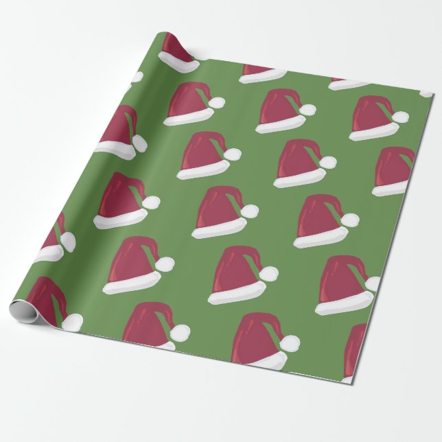 Papier Cadeau Papier d'enveloppement de chapeau de Santa (Déroulé)