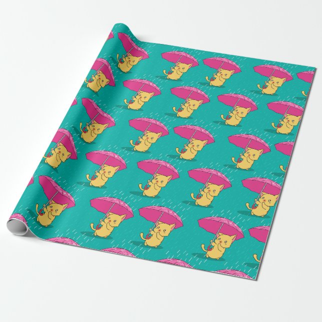 Papier Cadeau Papier d'enveloppement de chats adorables (Déroulé)