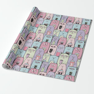 Papier Cadeau Papier d'enveloppement de chats adorables