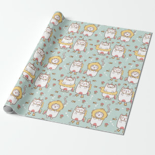 Papier Cadeau Papier d'enveloppement de chats adorables