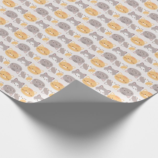 Papier Cadeau Papier d'enveloppement de chats mignon (Coin)