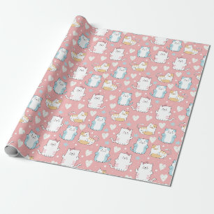 Papier Cadeau Papier d'enveloppement de chats mignons