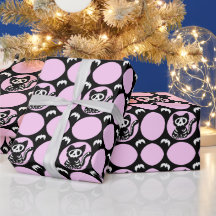 Papier d'enveloppement de chats rose et noir