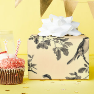 Papier Cadeau Papier d'enveloppement de chaudière jaune avec gri